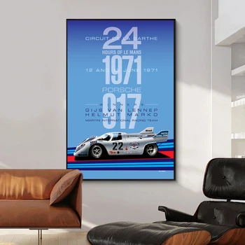 24 Órás Le Mans-I 1971 Plakátok Racing Sport Vászon Nyomatok Festmény Északi Falon Művészeti Autó Kép Nappali Otthoni Dekoráció