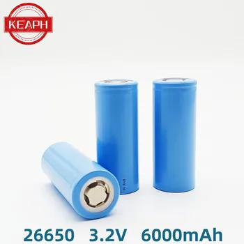 26650Li lon akkumulátor 6000mAh, nagy kapacitású 3.2 V teljesítmény lapos fejű, eredeti akkumulátor töltő alkalmas kültéri elemlámpa, stb.