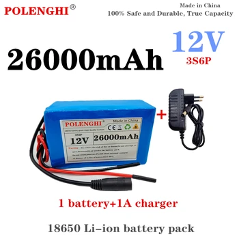 3S6P 12V 26000mAh akkumulátor 18650 lítium-ion akkumulátor a BMS a spray, illetve más berendezés 12,6 V DC töltő