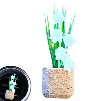 A levegő Vent Clip Növények Növény Illatosító Autó Klipek Autót 3D Mesterséges Növény Szellőző Aromaterápiás Klip Aranyos Autóipari Levegő Dekoráció