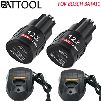Akkumulátor Bosch BAT414 10,8 V-os 12 v-os 3000mAh BAT412A BAT411 BAT412 D-70745GOP 2607336014 Li-ion Eszköz Újratölthető akkumulátorok