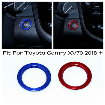 Autó, Motor Start-Stop Gomb gyújtáskulcs Gyűrű Kör Fedezze Trim Toyota Camry XV70 2018-2023 Piros / Kék Belső Kiegészítők