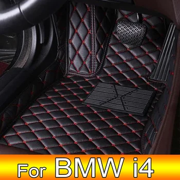Autó Szőnyeg BMW i4 2022 Egyéni Auto Láb Párna Autó Szőnyeg Fedél Belső Kiegészítők