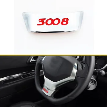 Autó Tartozékok Peugeot 3008 2014 2015 2016 Autó Stílus ABS Chrome Kormánykerék Dekoráció Trim Matrica