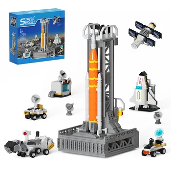 BuildMoc high-tech Space Launch SLS Artemis Rakéta építőkövei Meghatározott Amerikai Lunar Jármű Tégla DIY Játék Gyerekeknek Ajándék