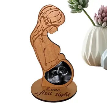 Csecsemő Ultrahang Keret Fa Ultrahang keretes Állvány Emlék Terhesség Közlemények Ajándék anyák Napja, Születésnap, Karácsony