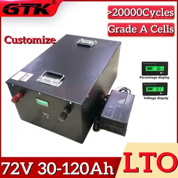 GTK 32-ES 72V ITO Akkumulátor 30Ah 40Ah 50Ah 60Ah 80Ah 100Ah 120Ah Lítium Titanate Batteria 3.6 KW 7KW EV Cirkáló Scooter Tricikli