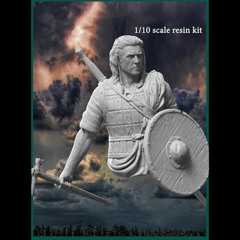 Gyanta katona 1/10 ősi harcos szíve férfi mell Modell Unassambled Festetlen Figura Épület Készlet