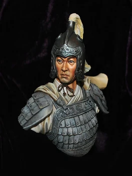 Gyanta katona 1/10 ősi Tiszt zhao yun három királyság katona MELLSZOBOR Modell Unassambled Festetlen Figura Épület Készlet