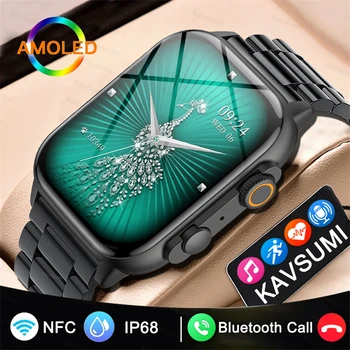 HK Ultra Smart Óra Men Sorozat 8 47mm 2.0 hüvelyk Magas Frissítési Rtae AMOLED Képernyő NFC Bluetooth Hívás Smartwatche Az Android-iOS