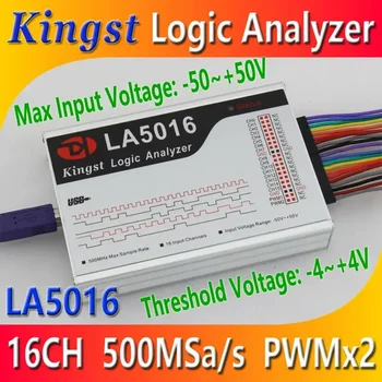 Kingst-Analizador lógico LA5016 USB, 500M de tasa muestreo maxima, 16 canales, muestras 10B, MCU -, KAR -, herramienta puraci