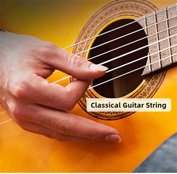 Klasszikus Gitár Egyetlen String A103 Klasszikus Gitár Húrok Átlátszó Nylon Ezüst Bevonatú Egyetlen String Kezdőknek