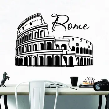 Kreatív Római Építészet Fali Matrica Bakelit Art lakberendezés Gyerek Szoba Dekoráció Diy Pvc lakberendezési Adesivo De Parede