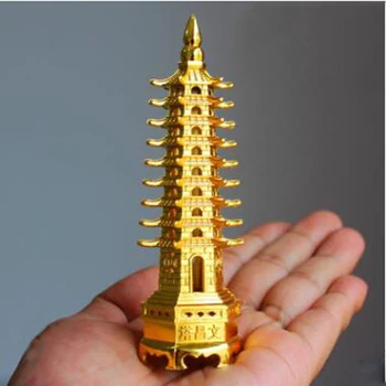 Kína Wenchang Pagoda Torony Feng Shui Alufelni 3D Modell Kézműves Szobor Szuvenír lakberendezési Fém Kézműves Dekorációs Ajándék