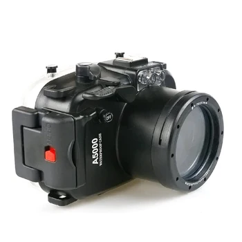 Mcoplus 40m/130ft Vízálló Kamera Ház Víz alatti Búvárkodás Esetében a Sony A5000 Fényképezőgép, 16-50 mm-es Objektív