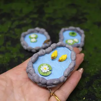Miniatűr Táj Mini Medence Modell DIY Miniatúrák Fairy Garden Decor Micros Tavak Gyanta Kézműves Dísz Cserepes Bonsai Dekoráció
