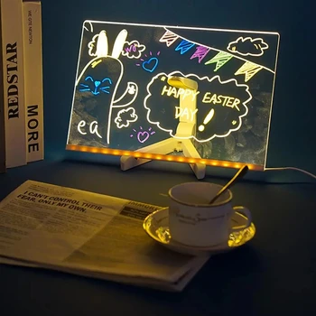 USB LED-es Éjszakai Fény, Akril Üzenet, Megjegyzés Testület Lámpa Konzol Törölhető Gyermekek tervezőasztalhoz Gyerekek Ajándékokat Hálószoba Éjjeli Lámpa
