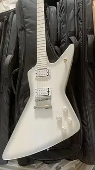 Új high-end 6 húros alakú elektromos gitár, ezüst por, fehér színátmenetes, dupla pickup, három -, illetve hang átalakítása, ingyenes hajó
