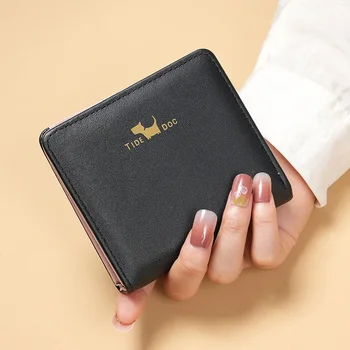 Új, rövid pénztárca női Aranyos Mori mini változata lány táskáját Édes diák két-szeres tárca kártya táska